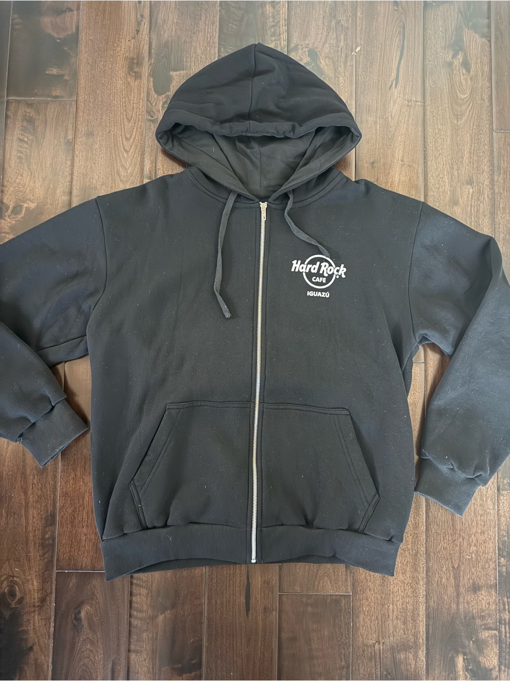 Hard Rock Cafe Iguazu Men's Black Full-Zip Hoodie